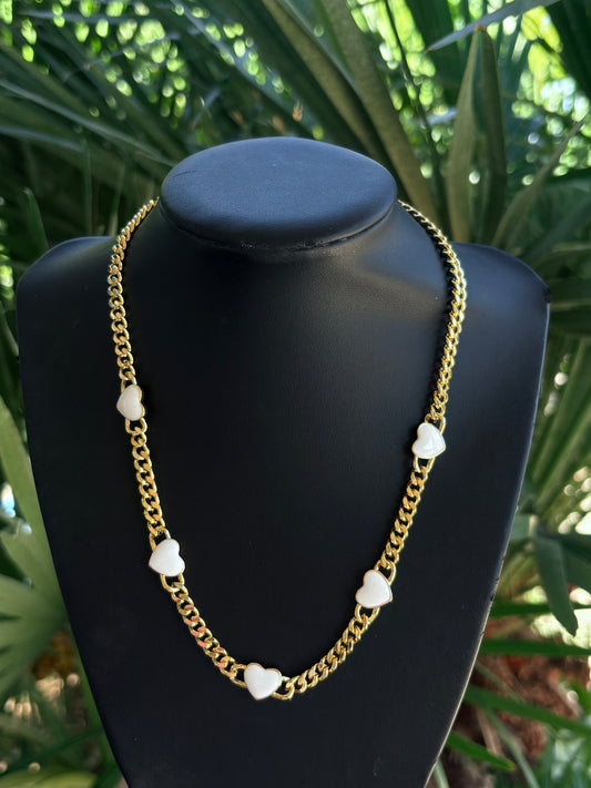 #1-C White heart chain