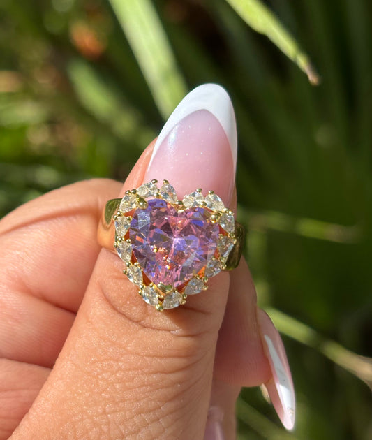Pink Chunky Ajustable Ring