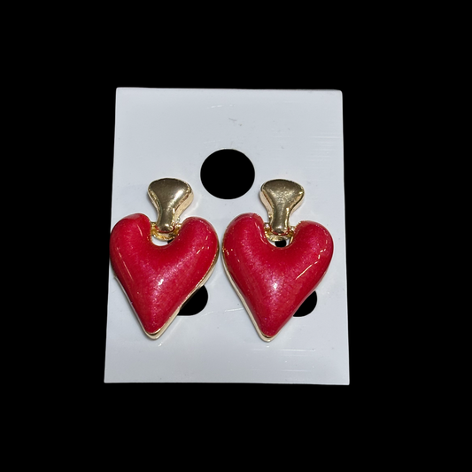 Red heart Stud Earring#1313