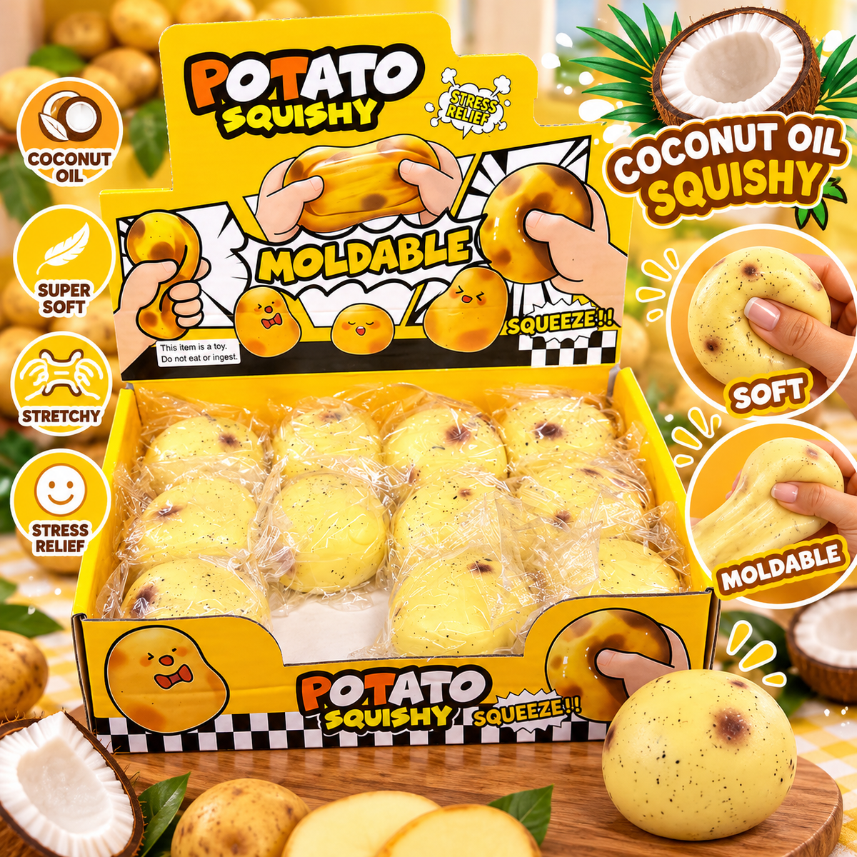 12pc potato Coconut Oil Squishy