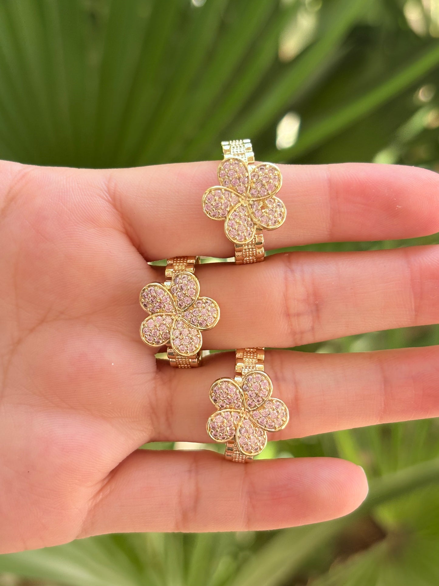 flower pink ring 1pc