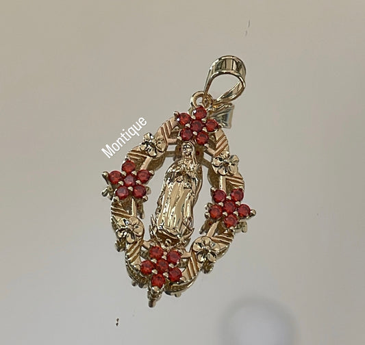 Red virgen pendant