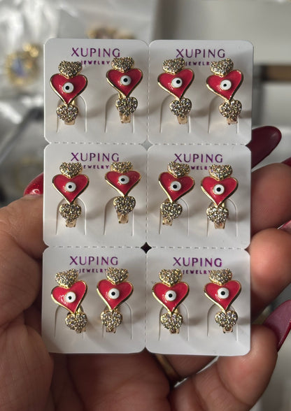 Red Ojo Earring 6pc #7221