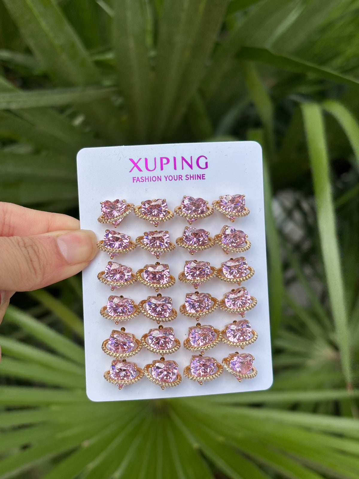 Xp earring heart pink pack #0245