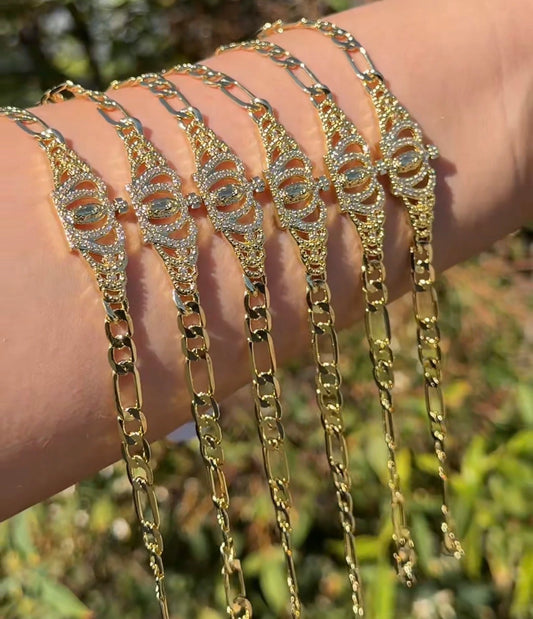6pc Crown Virgencita Bracelet