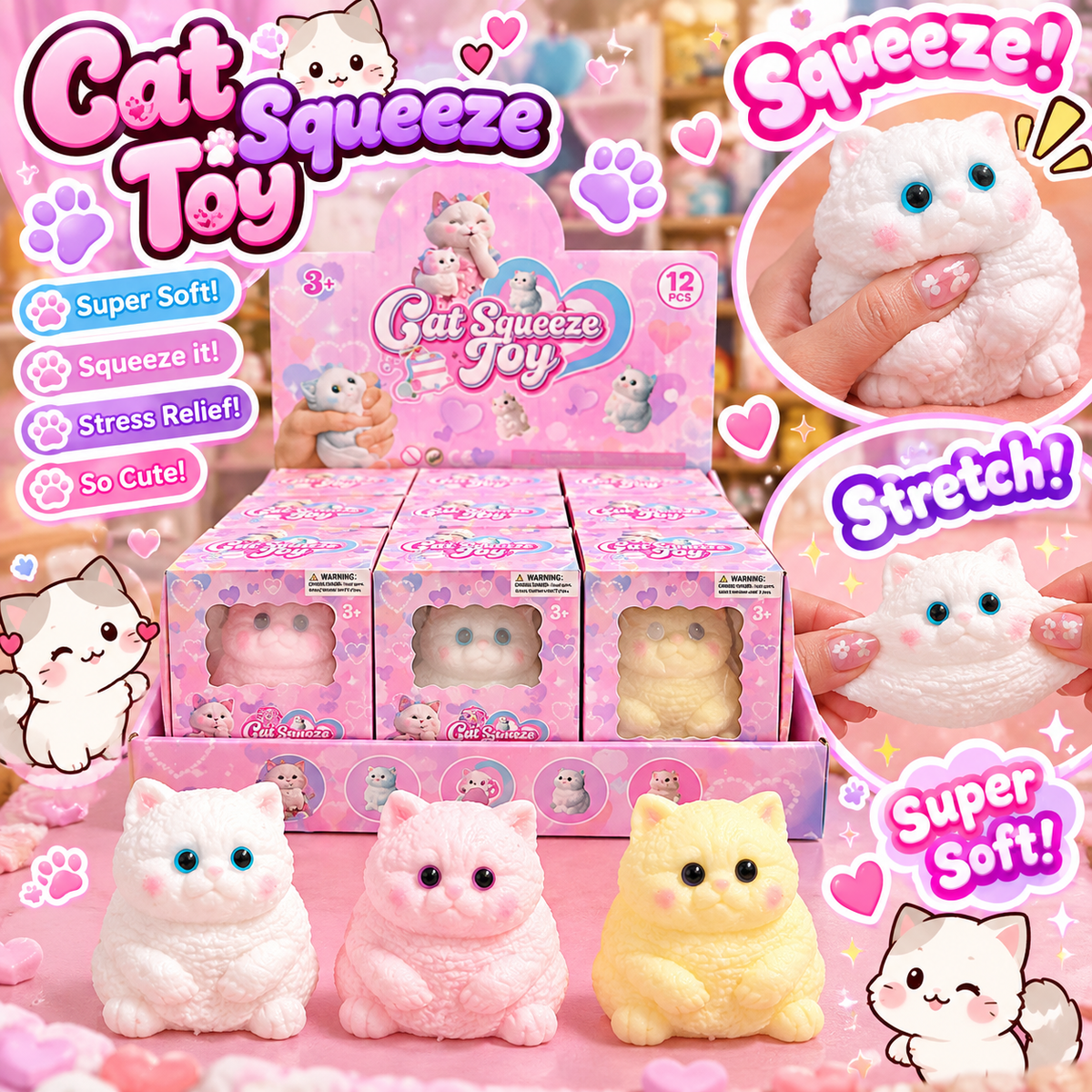 Viral Cat Squishy 12pc