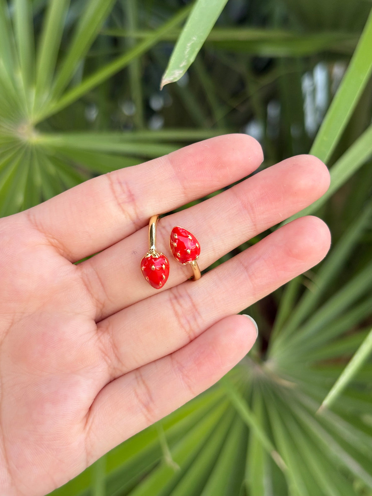 Strawberry duo ring ajustable