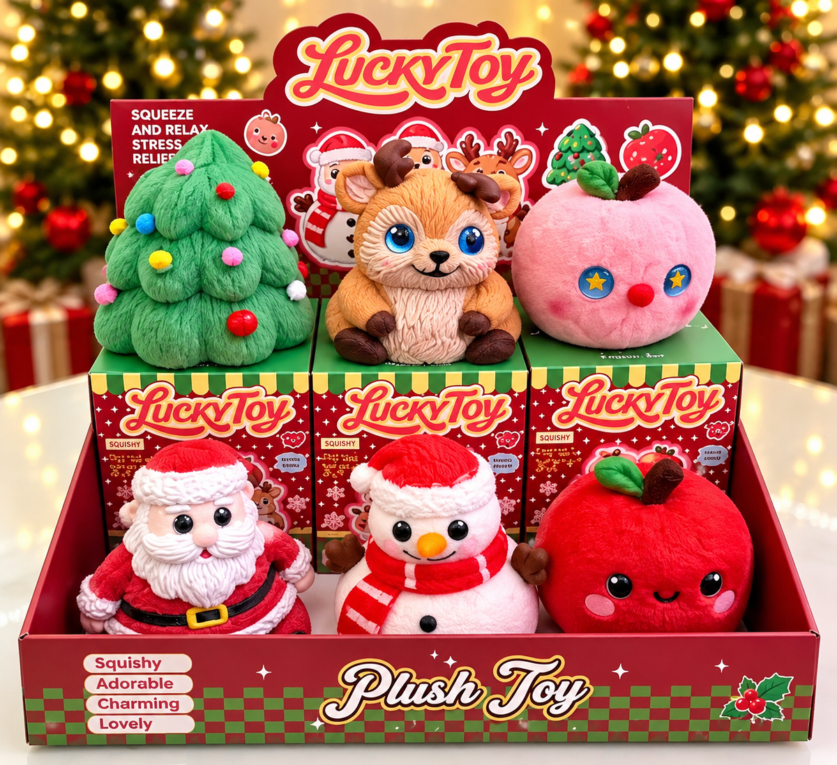 6pc Christmas Squishy