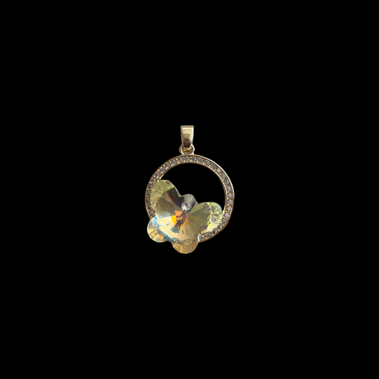 M-26 circle butterfly pendant