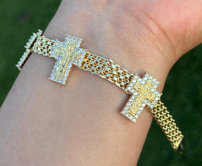 Cross Nugget Bracelet
