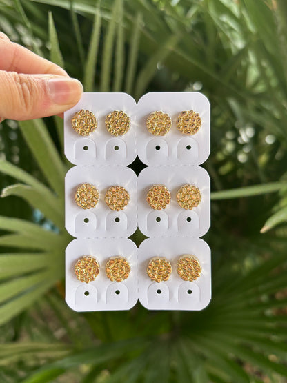 Circle nugget earring pack