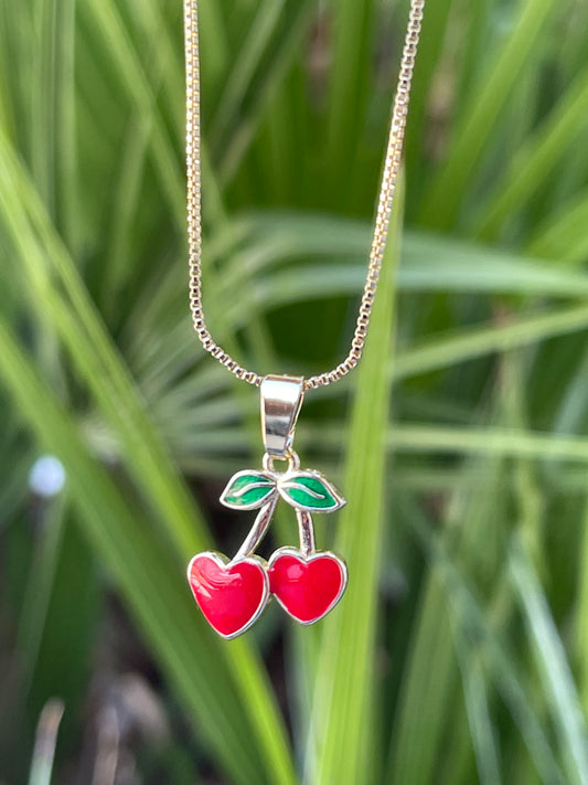 cherry heart pendant