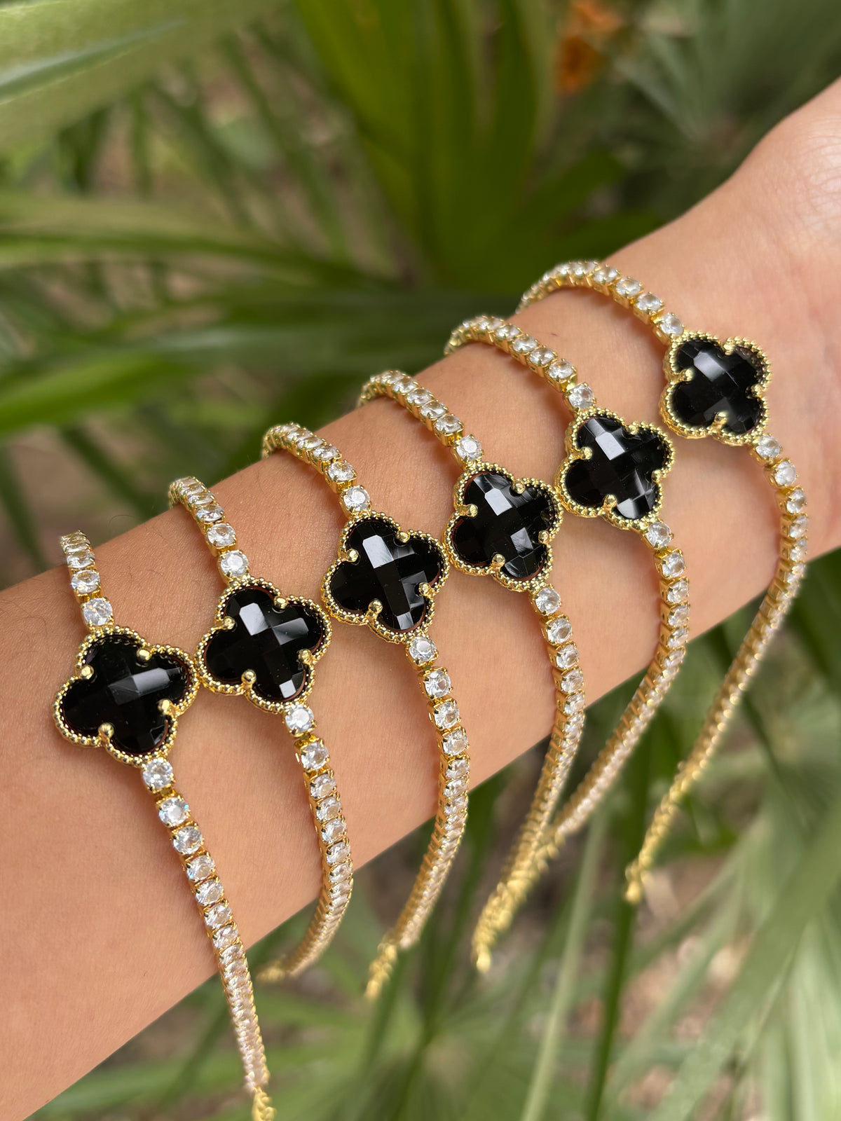 Trebol bling bracelet pack blk