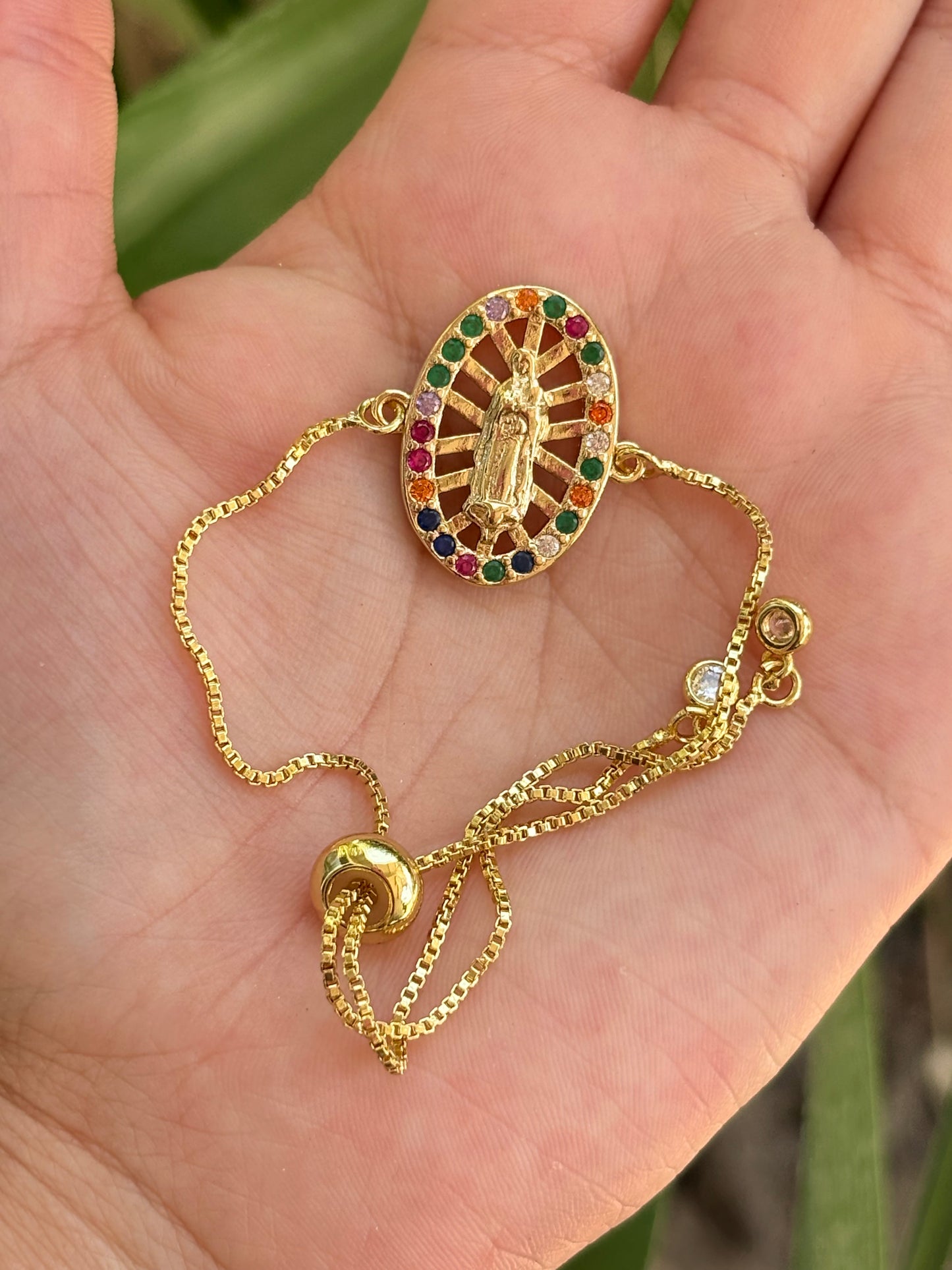 Ajustable Virgen multi ovalo bracelet