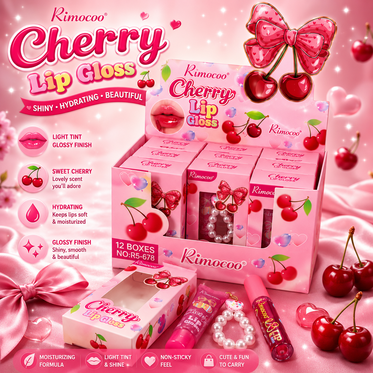 Cherry Lip Gloss Duo 12pc