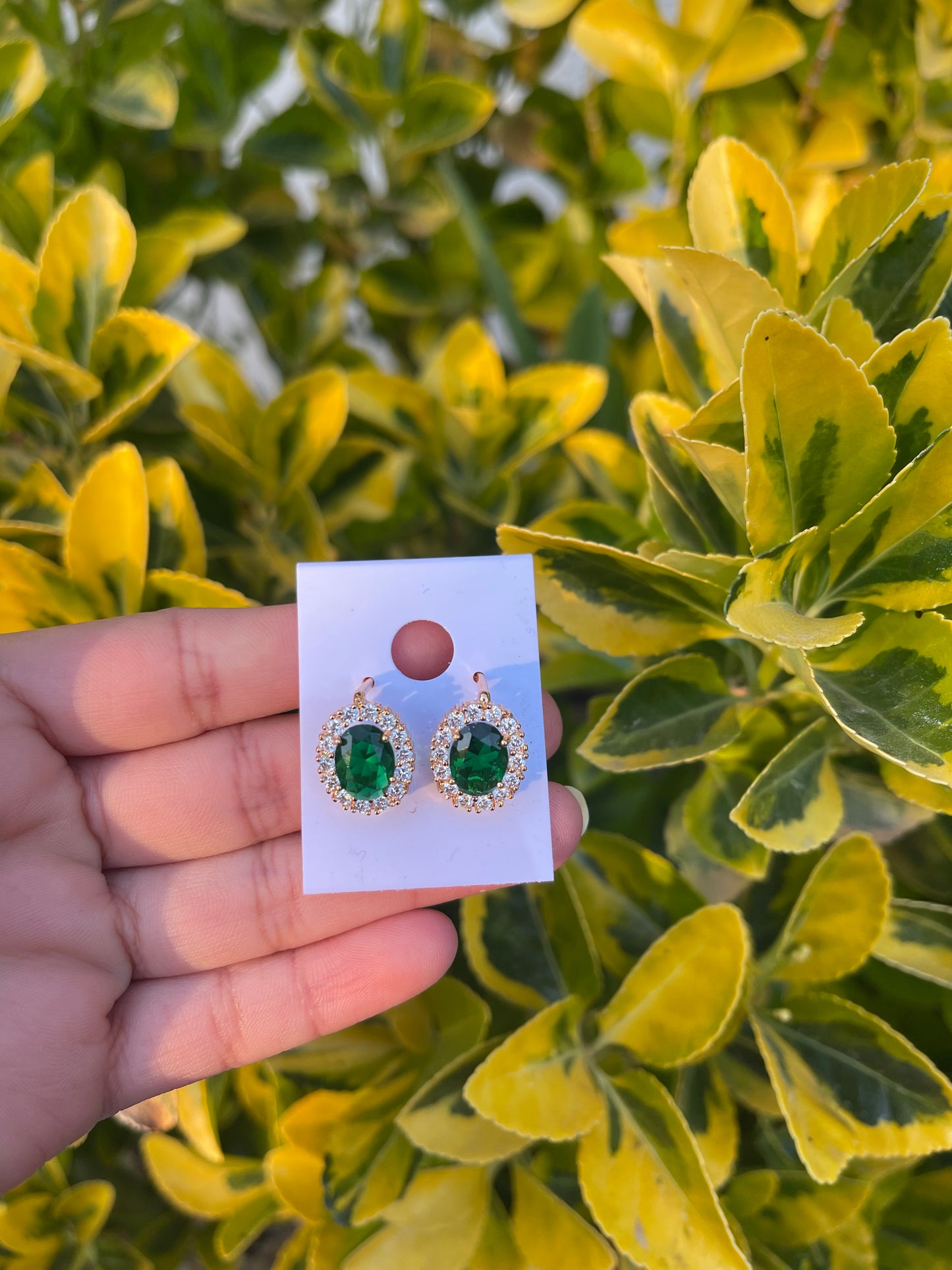 Circle green earring