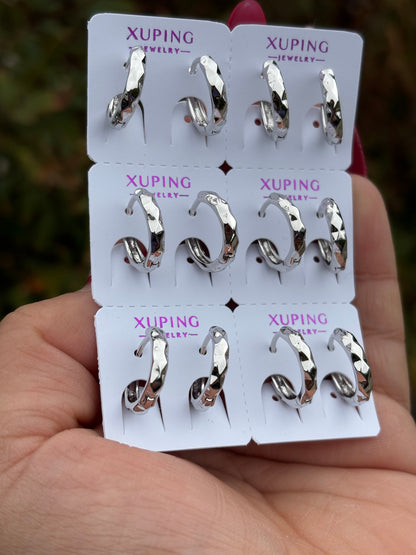 Silver Hoop Earring 6pc #4553