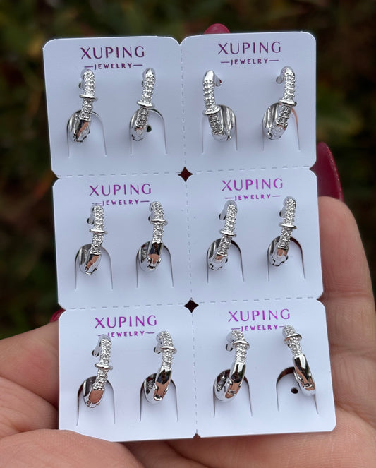 Silver Hoop Earring 6pc #7790