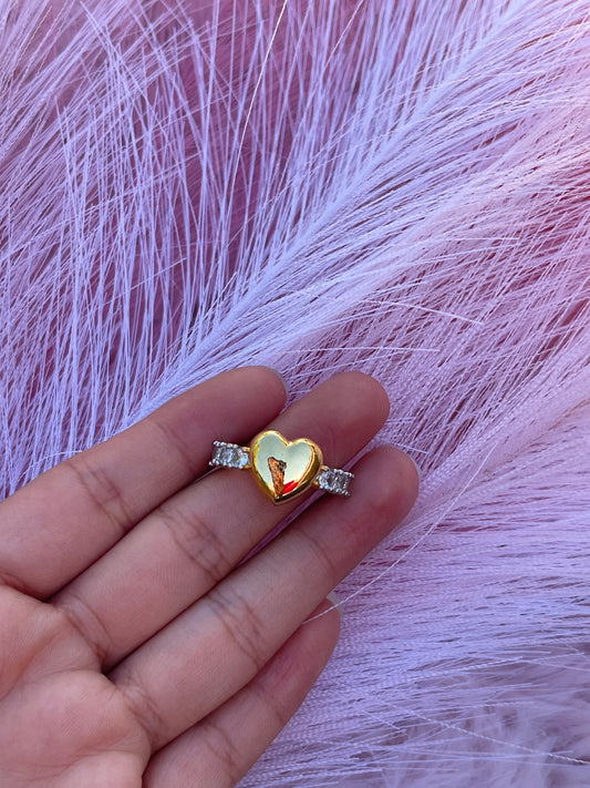 Heart adjustable ring