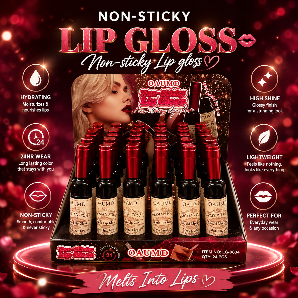 24pc Wine Style Lip-Gloss