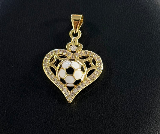 Heart Soccer Pendant