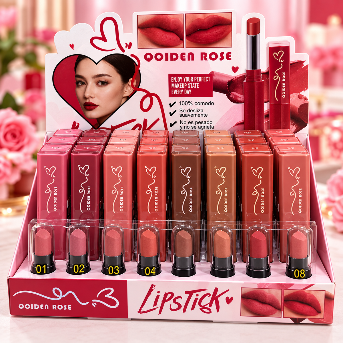 Qoiden Rose Matte Lip 24pc #5227