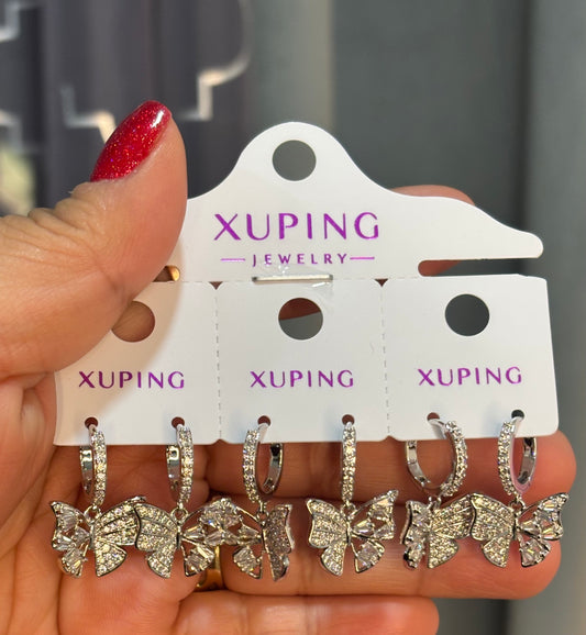 Silver Butterfly Earring 3pc Pack Style#5285