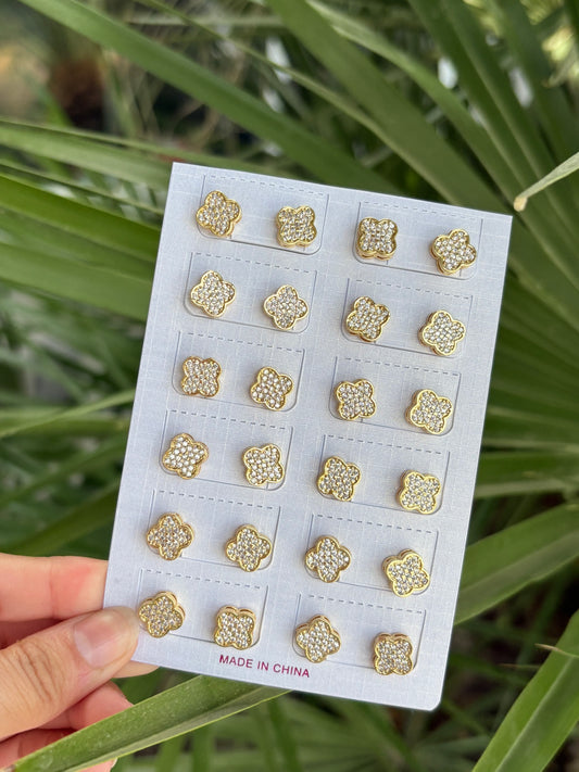 Mini trébol earring 12pcs