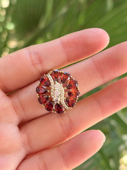 #6 Red Flower Ring