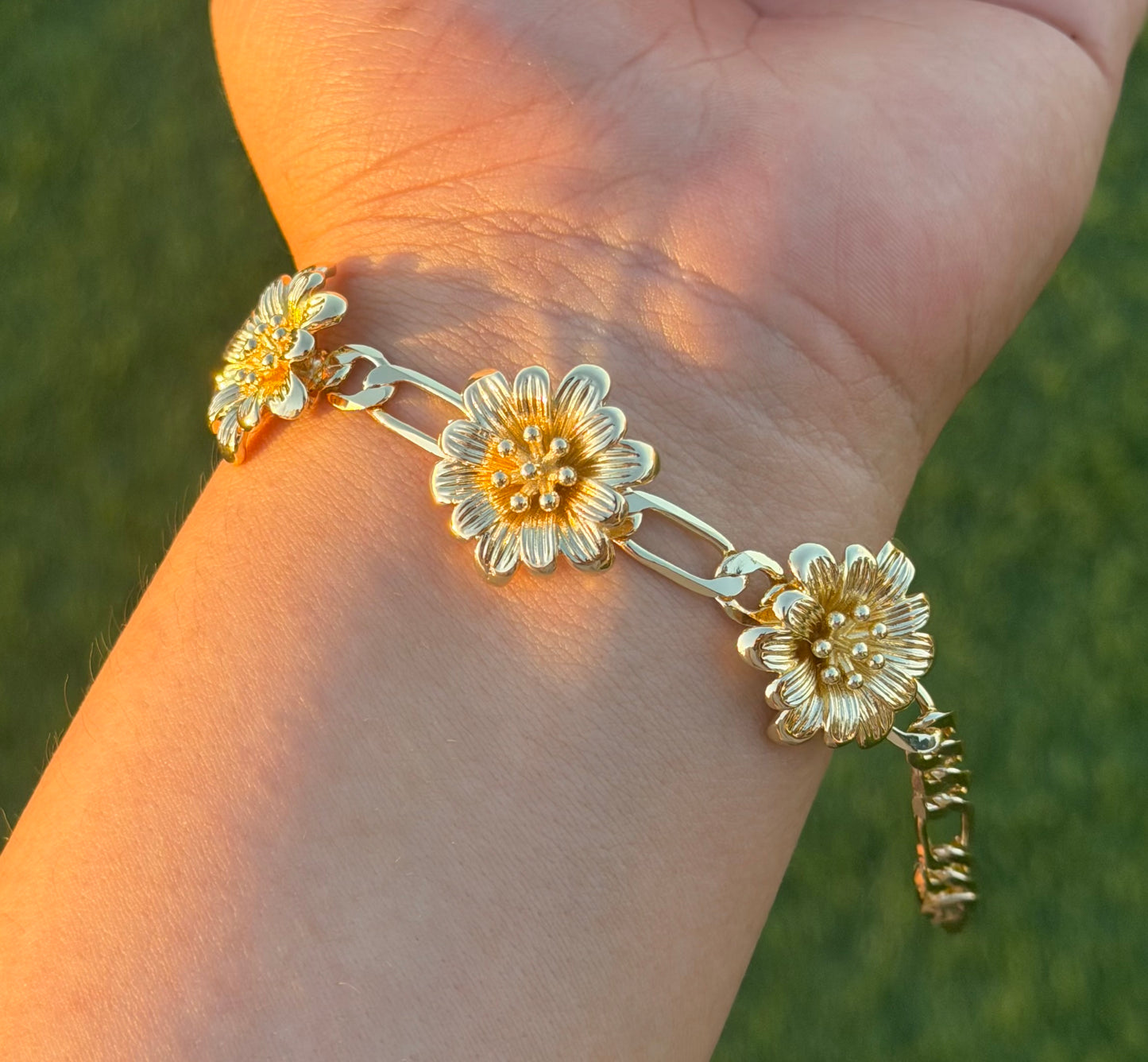 Golden Daisy Figaro Bracelet