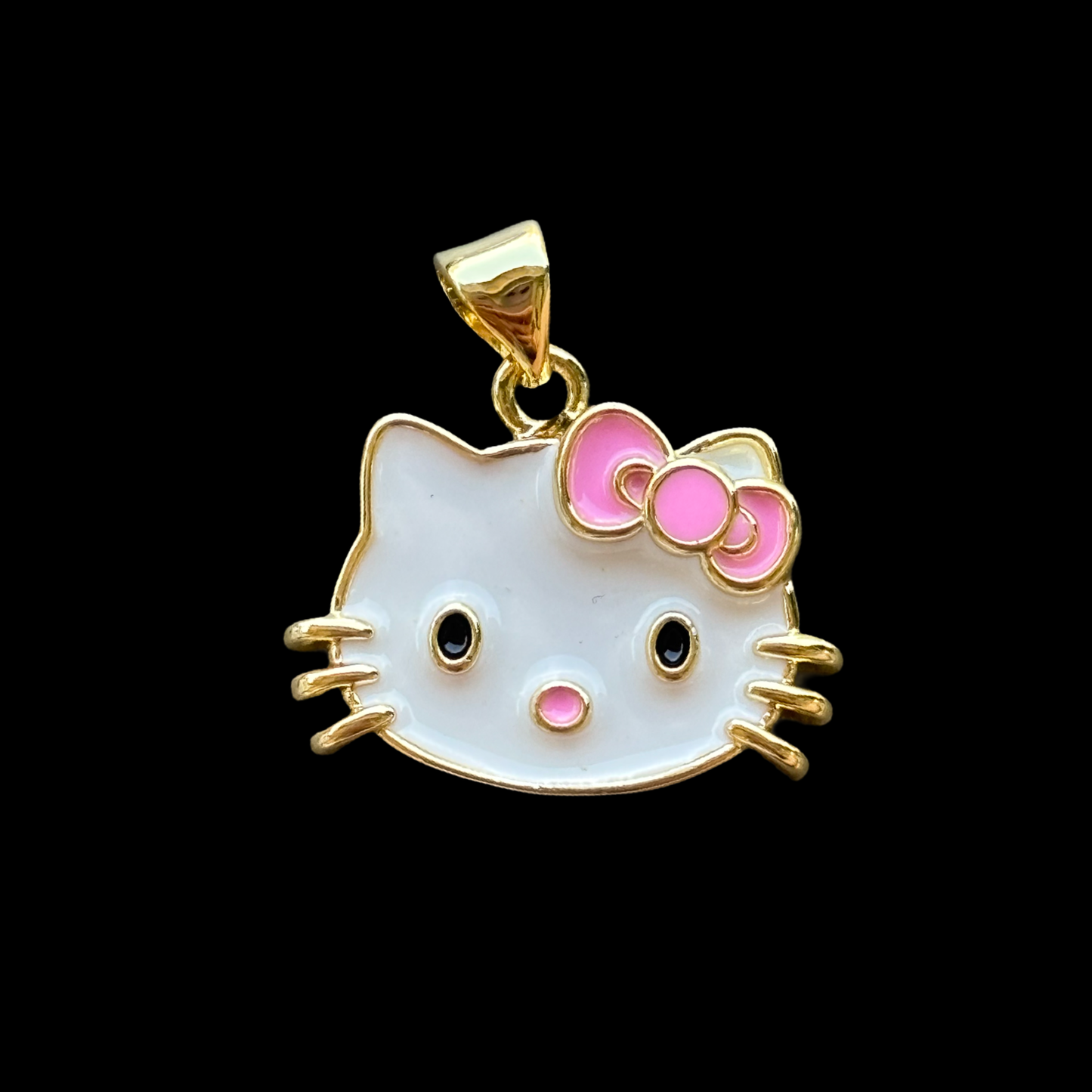 Hk face bow pink pendant