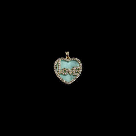 H-57 love blue heart pendant