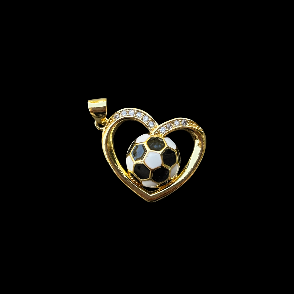 Soccer heart diff pendant