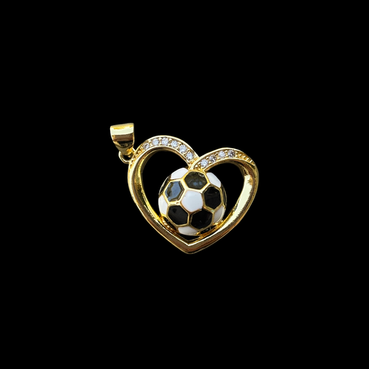 Soccer heart diff pendant