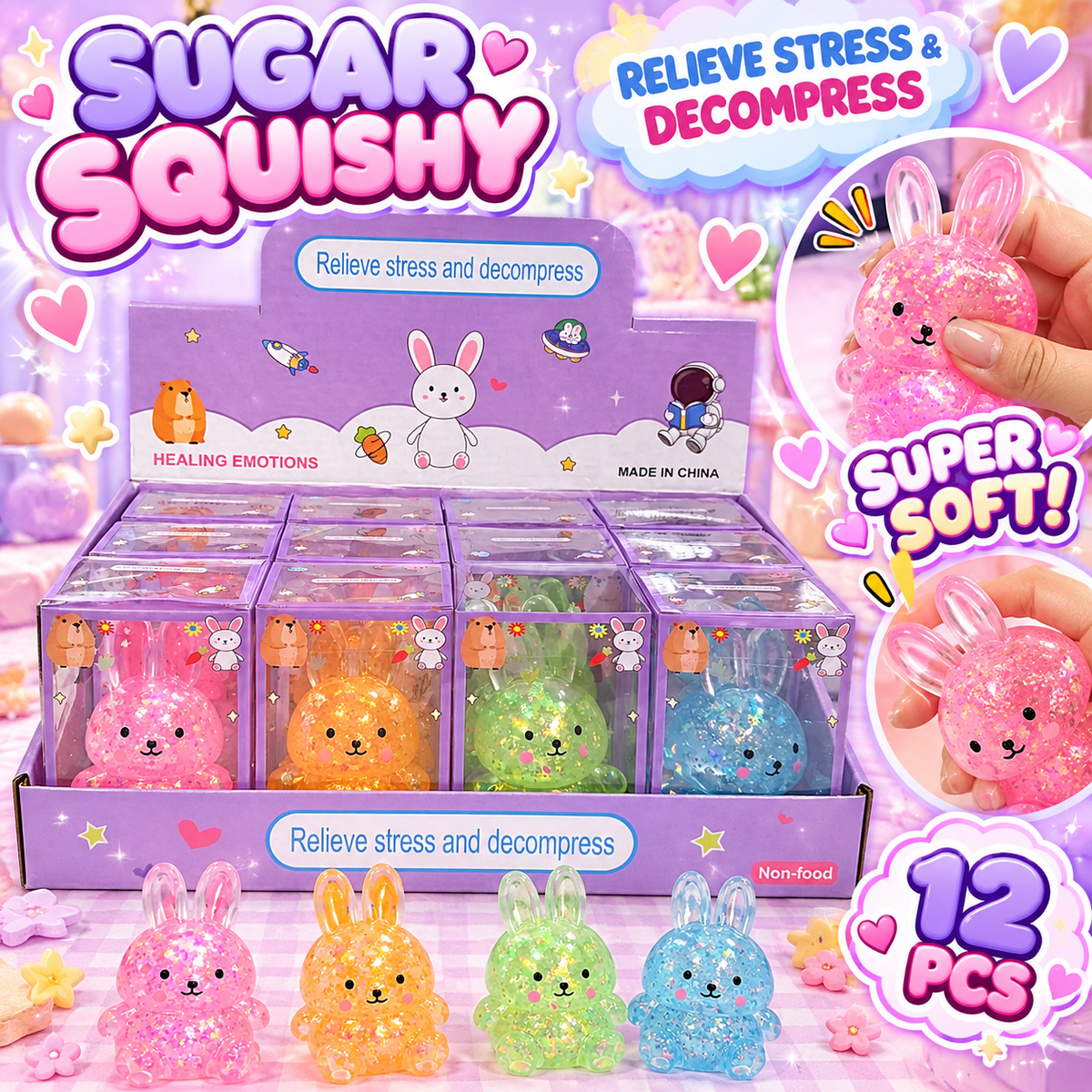 Bunny Sugar Squishy 12pc