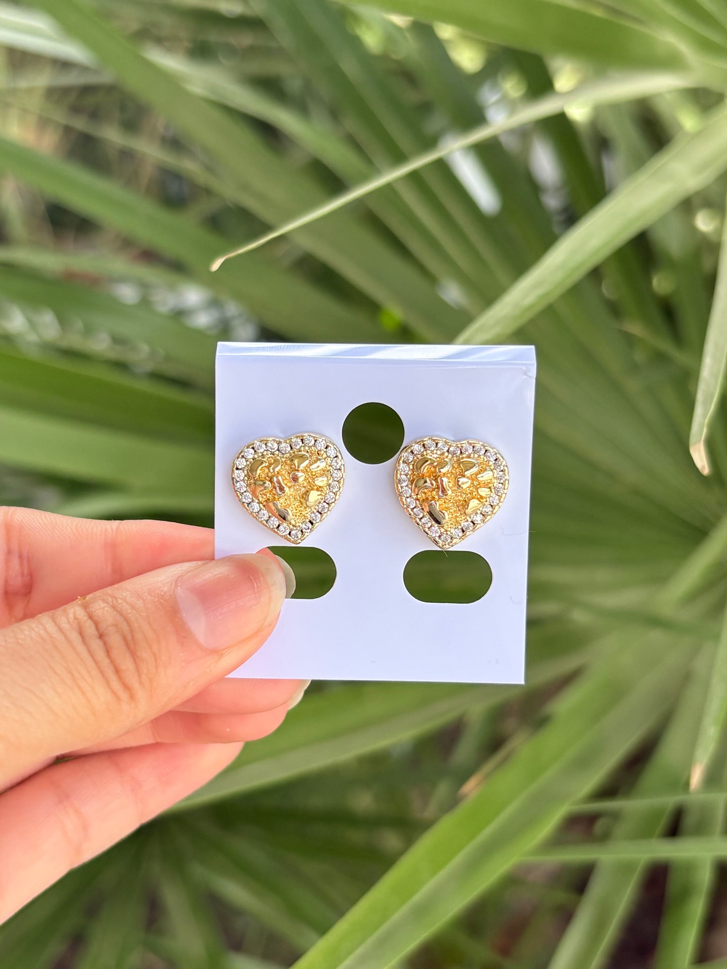 Nugget heart Brillo earring