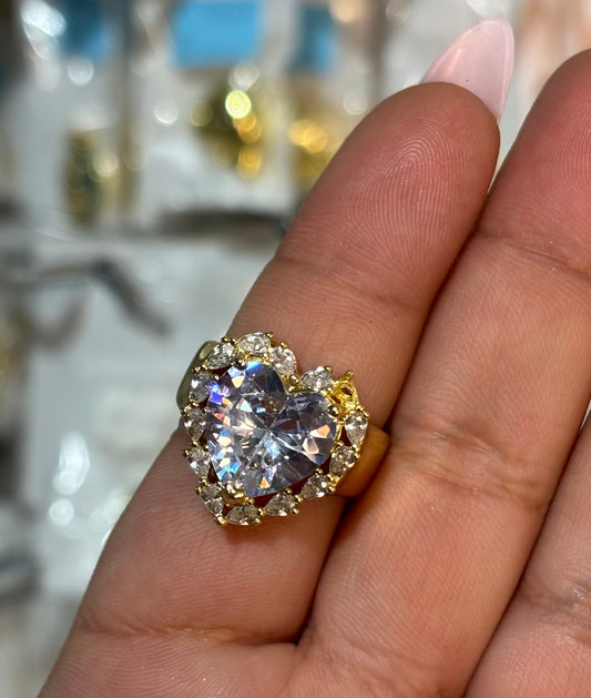 Chunky Heart Ajustable Ring