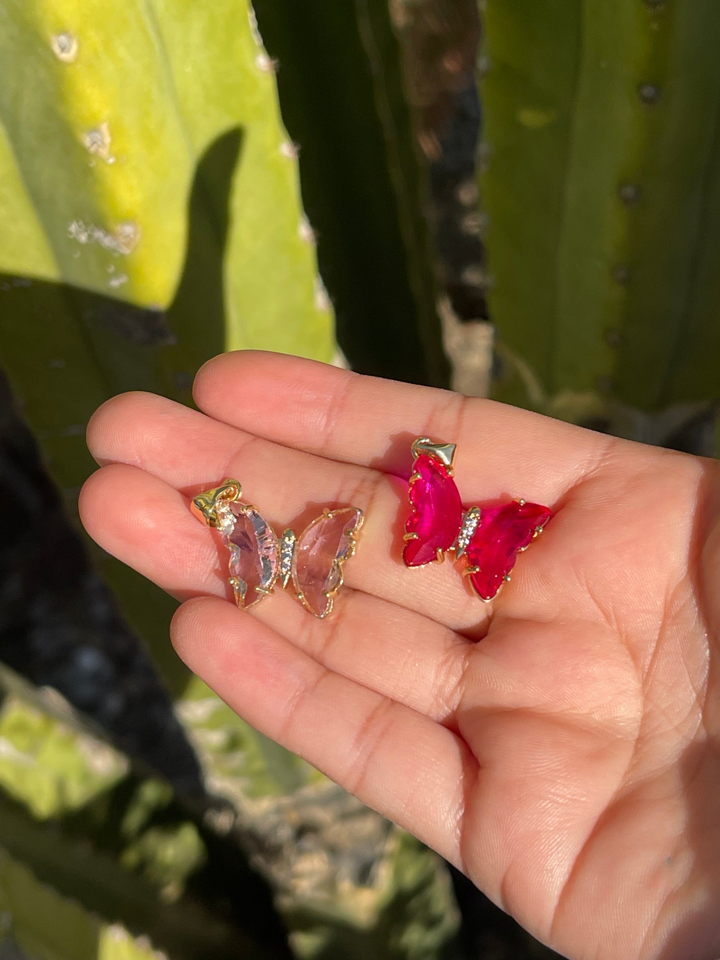 Pink butterfly pendant