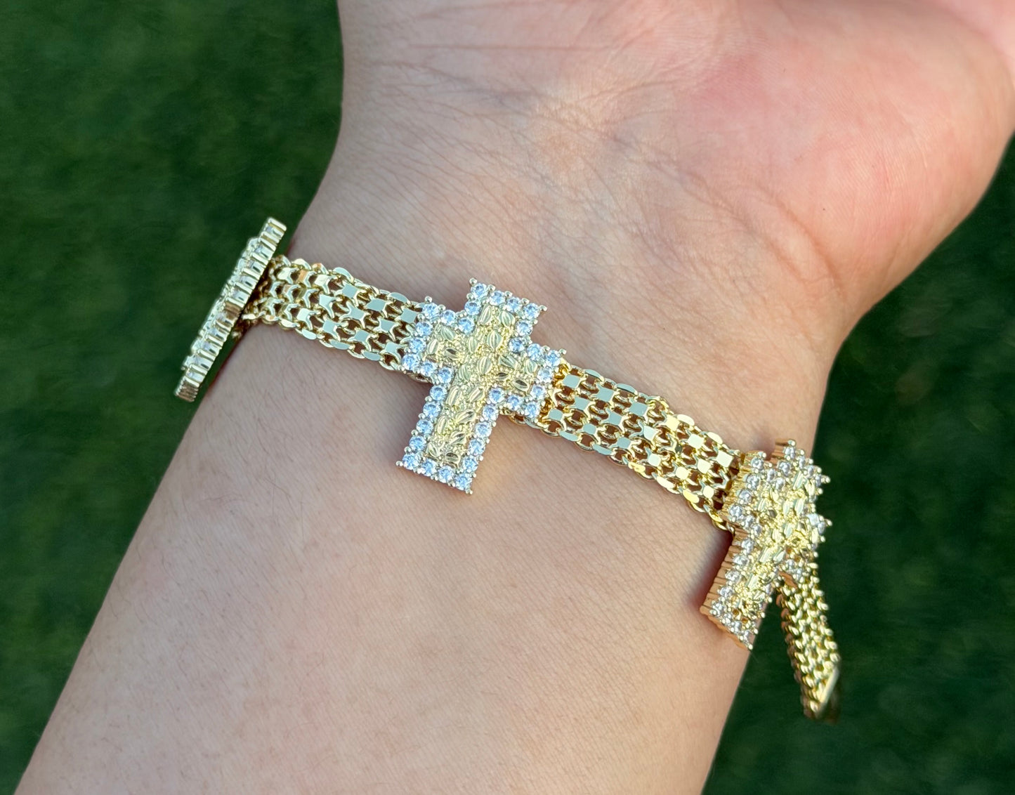 Cross Nugget Bracelet