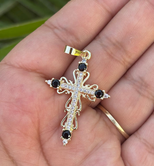 Black Stone Cross Pendant