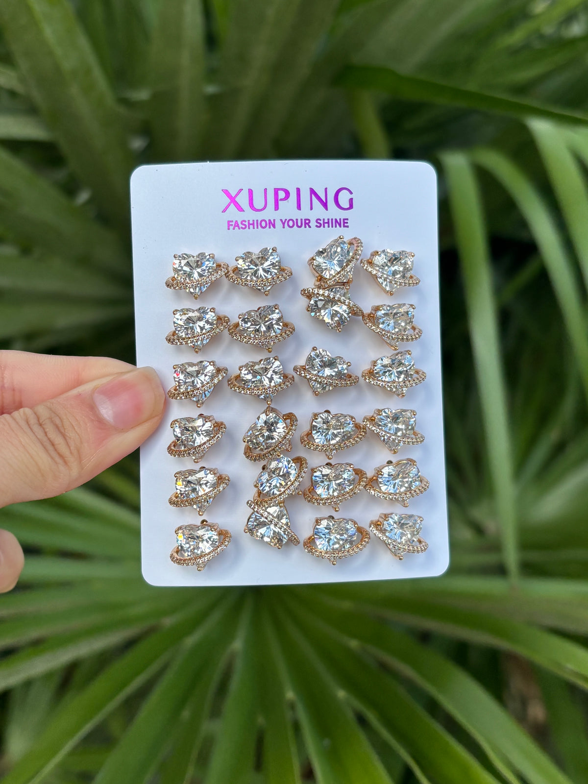 Xp earring heart white pack #0349