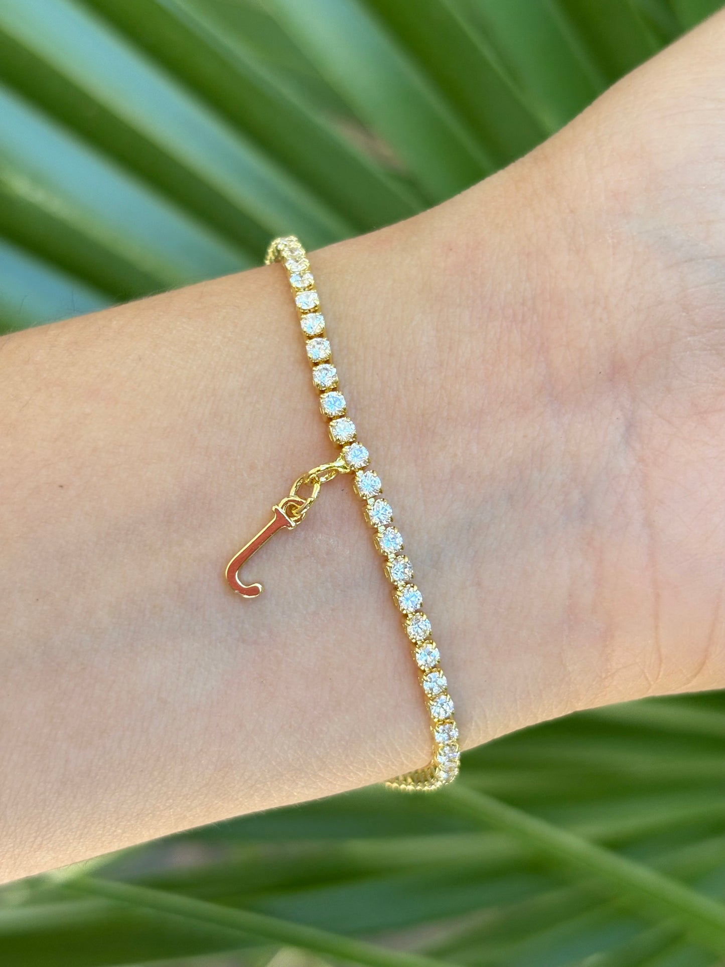 #10-B bling J bracelet adjustable