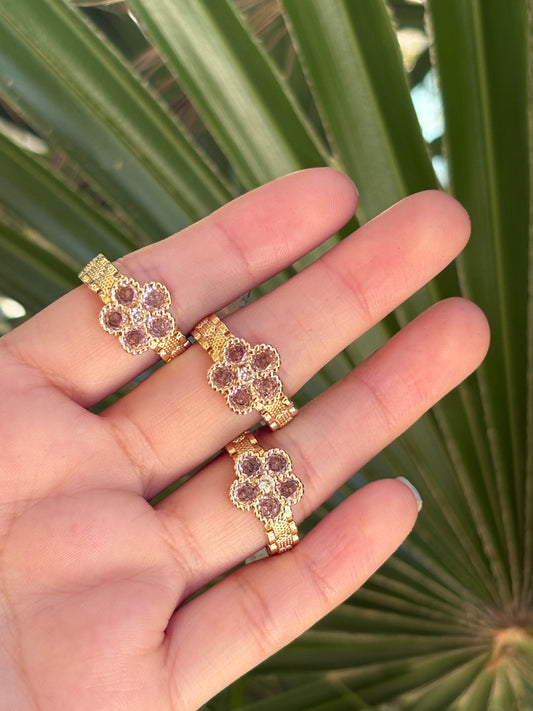 Flower mini pink ring 1pc