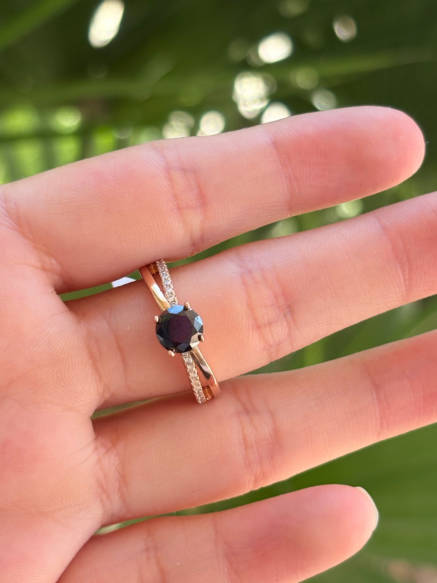 #6 Black Ribbon Ring