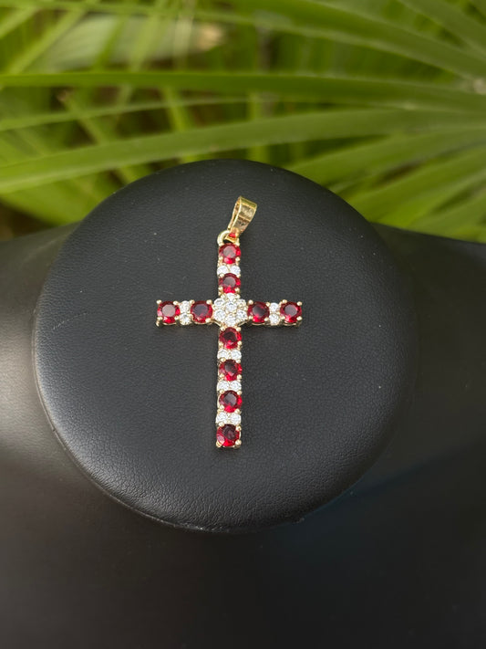 Red & White Cross Pendant