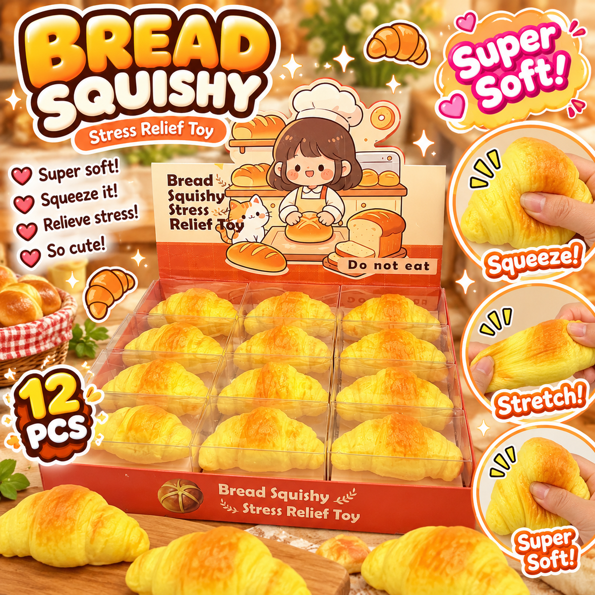 Croissant squishy 12pc