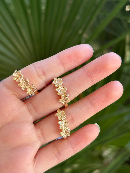 3 Mini hibiscus ring