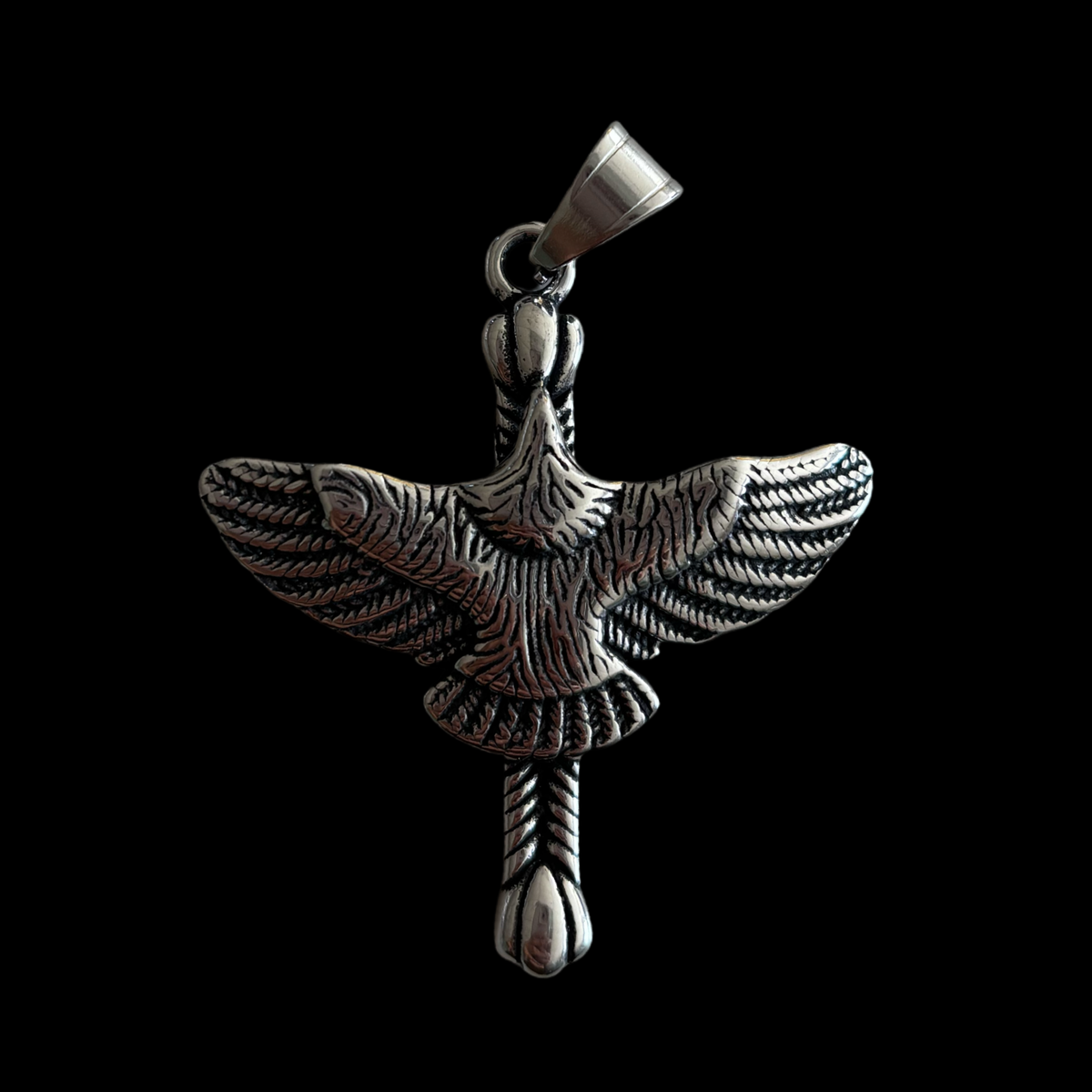 SS-12 Eagle pendant stainless steel