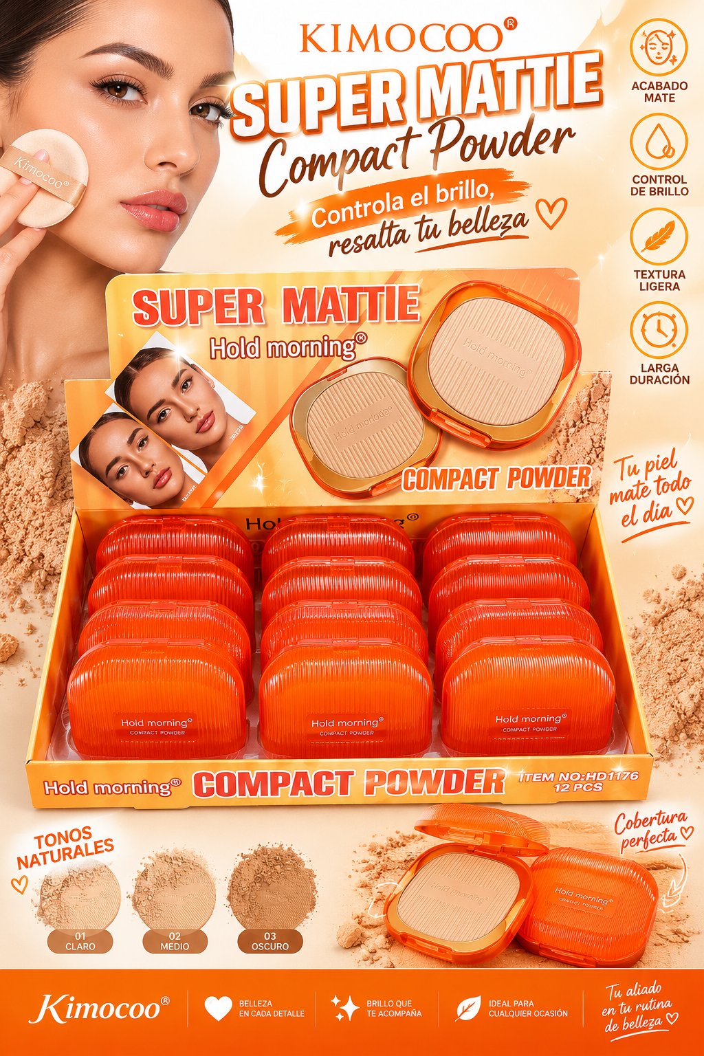 Súper matte compact 12pcs