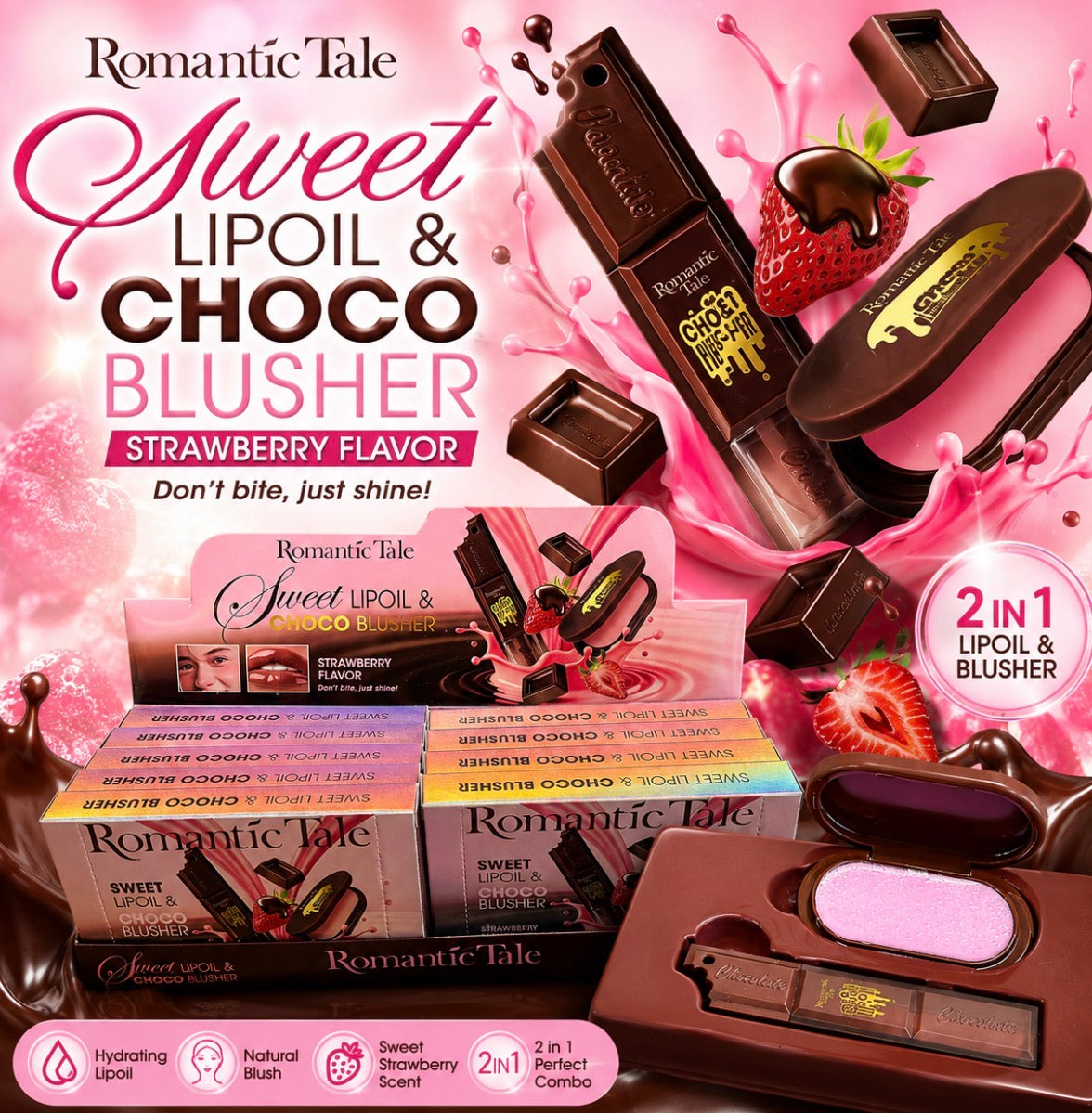 Choco Blush & Lip Oil 10pc